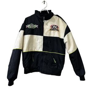 Arctic Cat Arcticwear Vtg Mens Sz Medium Black & White Victory Zipout Jacket